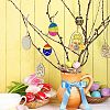 5 Sets 5 Styles DIY Easter Egg Shape Wood Pendant Decorations DIY-CJ0002-18-7