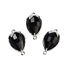 Natural & Synthetic Mixed Stone Faceted Teardrop Connector Charms G-B081-03G-2