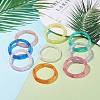 9Pcs 9 Color Candy Color Acrylic Curved Tube Chunky Stretch Bracelets Set for Women BJEW-JB08134-2