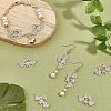 SUPERFINDINGS 8Pcs 2 Style  Brass Micro Pave Clear Cubic Zirconia Links Connectors ZIRC-FH0001-24-2