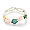 Electroplate Glass Beads Stretch Bracelets BJEW-JB04099-01-1