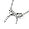 304 Stainless Steel Bowknot Pendant Necklace NJEW-Z028-02P-2