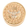 Golden Tone Round Wax Seal Brass Stamp Heads AJEW-S087-02G-03-2