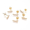 Brass Micro Pave Cubic Zirconia Stud Earring Finding X-KK-G389-38G-1