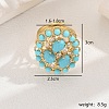 Vintage Brass Micro Pave Cubic Zirconia Adjustable Rings for Women's Party Dress HT9730-1-1