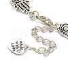 Antique Silver Plated Alloy Link Chain Bracelet Making MAK-K023-02B-AS-4