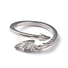 Alloy Wing Open Cuff Ring for Women RJEW-K239-17D-AS-1