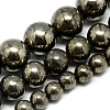 Natural Pyrite Beads Strands G-S265-03-12mm-1