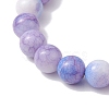 2Pcs 2 Colors 10.5mm Round Opaque Crackle Glass Beaded Stretch Bracelet Sets BJEW-MZ00081-5