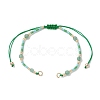 4mm Faceted Round Natural Green Aventurine Beads & Handmade Seed Beads Braided Bracelet Making AJEW-MZ00003-04-1