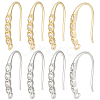 Beebeecraft 16Pcs 2 Colors Brass Micro Pave Clear Cubic Zirconia Earring Hooks KK-BBC0008-09-1