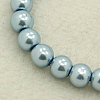 Pearlized Glass Pearl Round Beads Strands X-HY-10D-B09-1