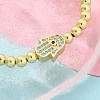 Brass Micro Pave Cubic Zirconia Beads Bracelets for Women BJEW-S158-09G-3