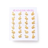 304 Stainless Steel Tiny Swan Stud Earrings with 316 Stainless Steel Pins for Women EJEW-J043-14G-3
