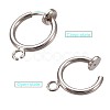 Brass Clip-on Hoop Earring Findings X-KK-P102-01P-2