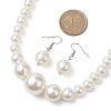 Round ABS Plastic Imitation Pearl Beads Necklace and Dangle Earring Sets for Women SJEW-JS01305-2