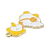 Light Gold Tone Alloy Enamel Pendants ENAM-C013-01F-3