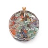 Transparent Resin Pendants RESI-P017-01G-2