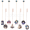 PandaHall Elite 8Pcs 8 Style Alloy Enamel Astronaut Bookmark AJEW-PH0004-34-1