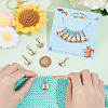 12Pcs 12 Style Flower with Number Pendant Locking Stitch Markers HJEW-AB00641-3