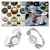 DELORIGIN 6Pcs 6 Style Alloy Interchangeable Snap Link Cuff Bangles & Charm Bracelets Settings DIY-DR0001-06-7