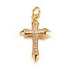 Brass Micro Pave Cubic Zirconia Pendants ZIRC-P060-21G-1