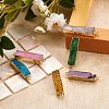 6Pcs 6 Colors Electroplated Natural Druzy Agate Links Connectors sgG-SZ0001-17-4