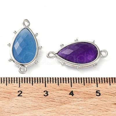 Dyed Natural Jade Connector Charms G-G012-05P-D-1