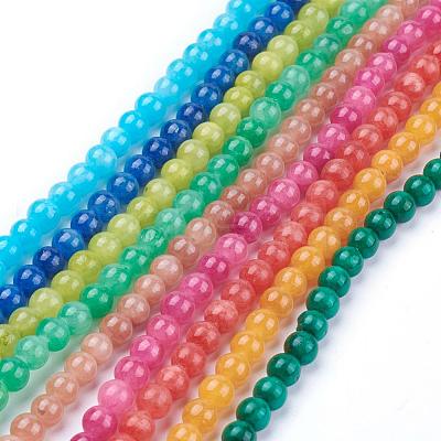 Natural Yellow Jade Beads Strands G-G598-4mm-YXS-1