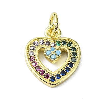 Brass Micro Pave Colorful Cubic Zirconia Pendants KK-H475-14G-05-1