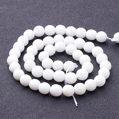 Synthetic White Agate Beads Strands G-D419-8mm-01-1