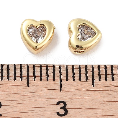 Brass Micro Pave Cubic Zirconia Beads KK-C051-26G-03-1