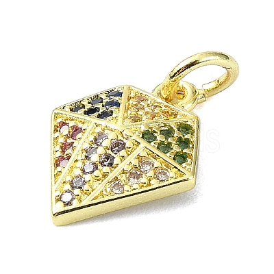 Brass Micro Pave Colorful Cubic Zirconia Pendants KK-H475-06G-1