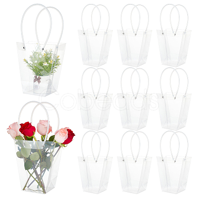 Valentine's Day Trapezoid PP Plastic Gift Bags ABAG-WH0040-10B-1