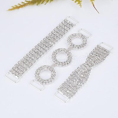 Fingerinspire 3Pcs 3 style Brass Rhinestone Links Connectors FIND-FG0001-20-1