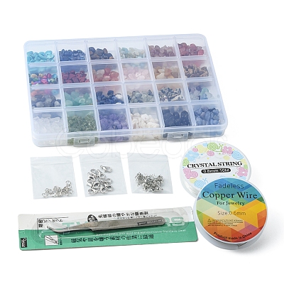 DIY Gemstone Bracelet Necklace Making Kit DIY-YW0006-40-1