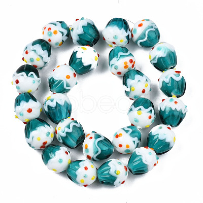 Handmade Bumpy Lampwork Beads Strands LAMP-N021-029-1