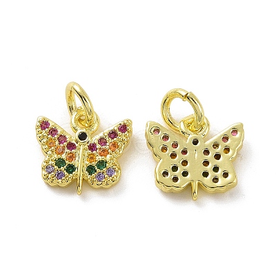 Brass Micro Pave Colorful Cubic Zirconia Charms KK-E068-VF094-1