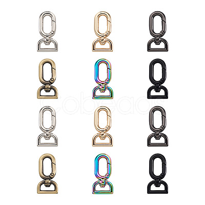 Biyun 12Pcs 6 Colors Zinc Alloy Swivel Clasps FIND-BY0001-06-1