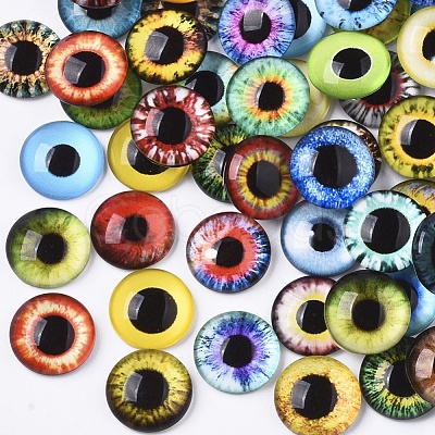 Flat Back Glass Cabochons GGLA-R023-12mm-01-1