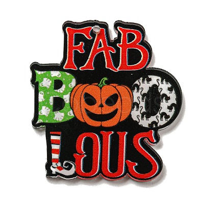 Halloween Printed Acrylic Pendants OACR-P026-D04-1