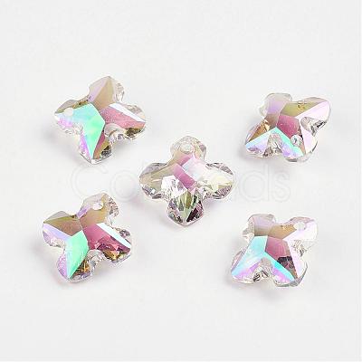 Faceted K9 Glass Rhinestone Charms EGLA-P026-A01-1