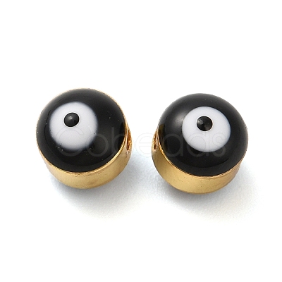 Brass Enamel Beads KK-E048-02G-04-1