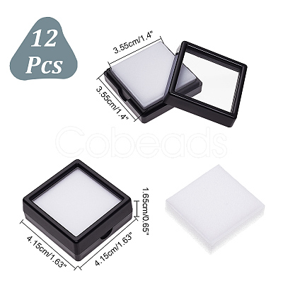 Square Plastic Loose Diamond Display Boxes CON-WH0092-61B-02-1