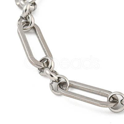 Non-Tarnish 304 Stainless Steel Oval Link Chains Bracelets for Men & Women BJEW-D042-09P-1