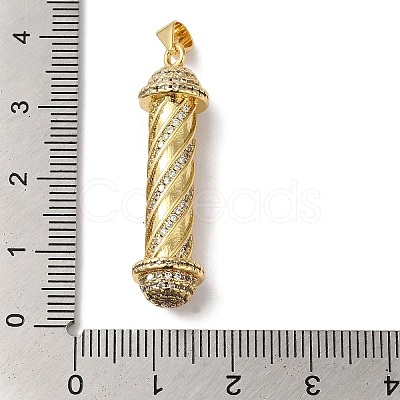 Rack Plating Brass Micro Pave Clear Cubic Zirconia Pendants KK-B092-31G-1