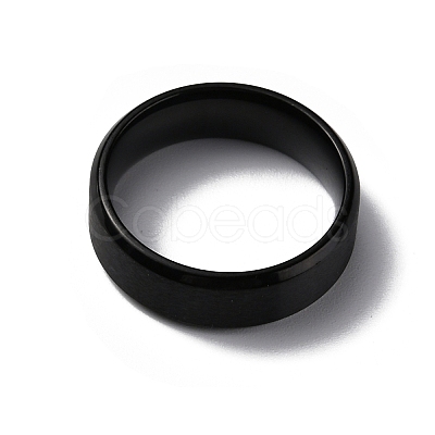 PVD Vacuum Plating Matte Style 304 Stainless Steel Wide Band Finger Rings for Women Men RJEW-WH0009-14A-EB-1