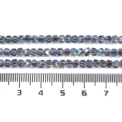 Electroplate Glass Beads Strands GLAA-Q105-02E-1