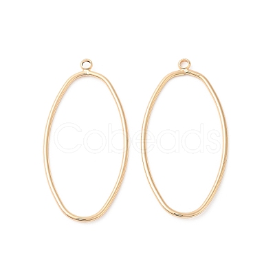 Brass Open Back Bezel Pendants KK-O144-06G-1