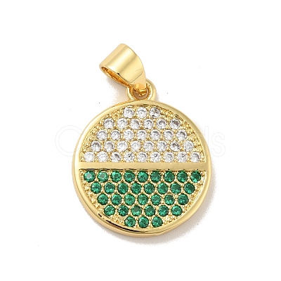 Brass Micro Pave Cubic Zirconia Pendants KK-B059-35G-F-1